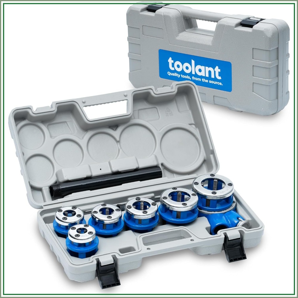 Tap Die Set - Manual Ratcheting Pipe Threader Kit, NPT