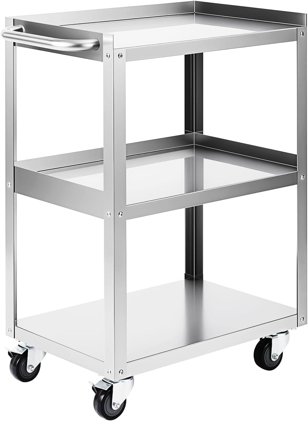 Tools In Metal Workshop - 3-Tier Stainless Steel Rolling Utility Cart