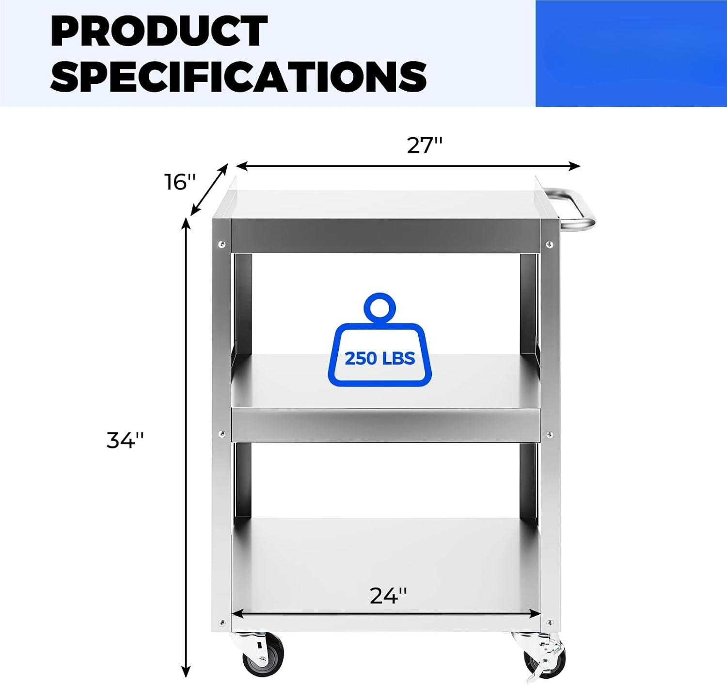 3-Tier Stainless Steel Rolling - Tools In Metal Workshop review and price