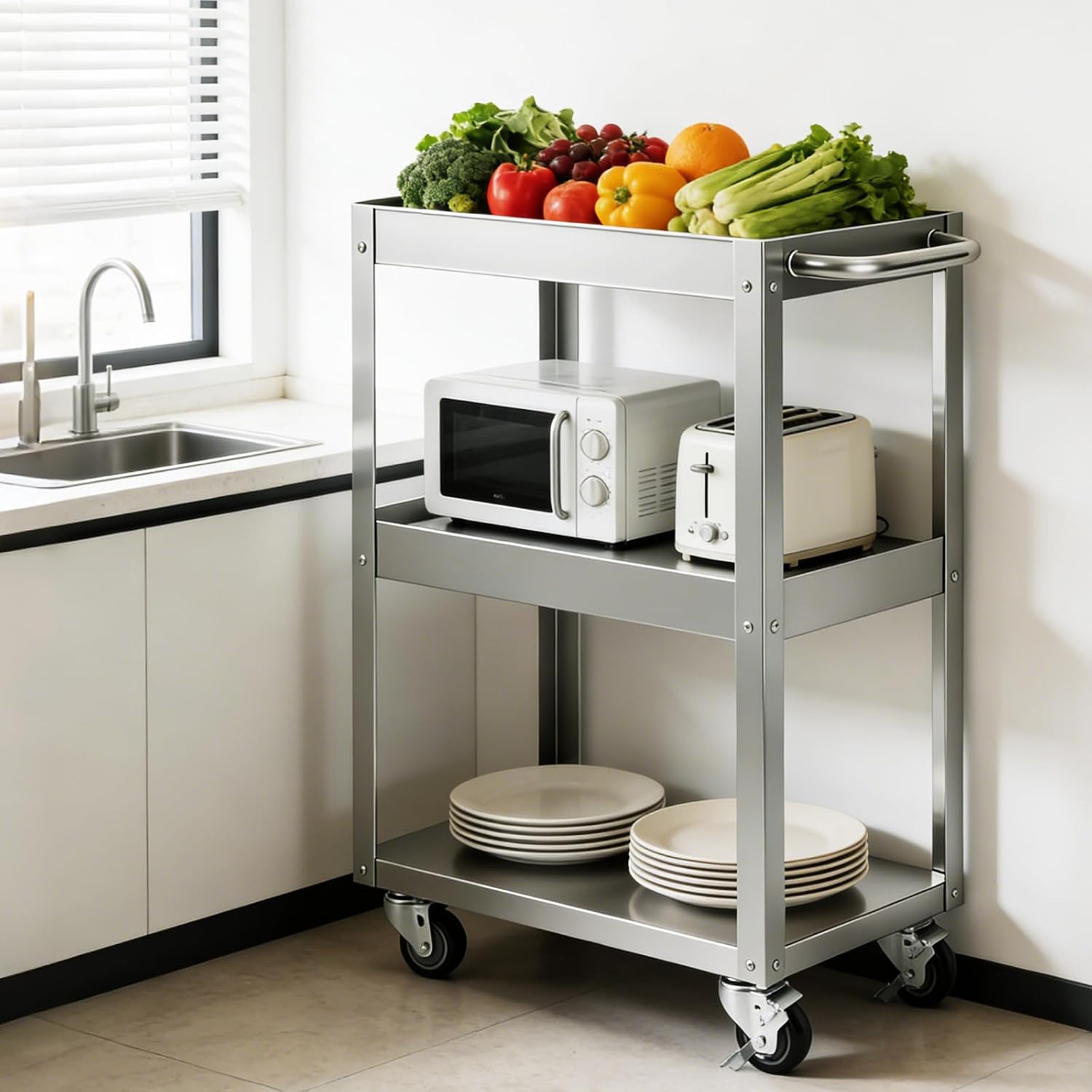 3-Tier Stainless Steel Rolling - Tools In Metal Workshop review and price